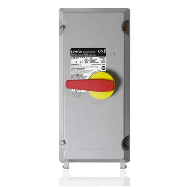 LDS10-AC - 100 Amp 600-Volt Non-Metallic Non-Fused Powerswitch Safety Disconnect Switch with Factory Installed Aux Contact