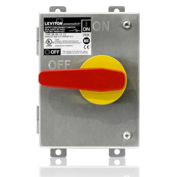 MDS6-AST - 60 Amp 600-Volt Non-Fused Powerswitch Safety Disconnect Switch with Slope Top and Factory Installed Aux Contact